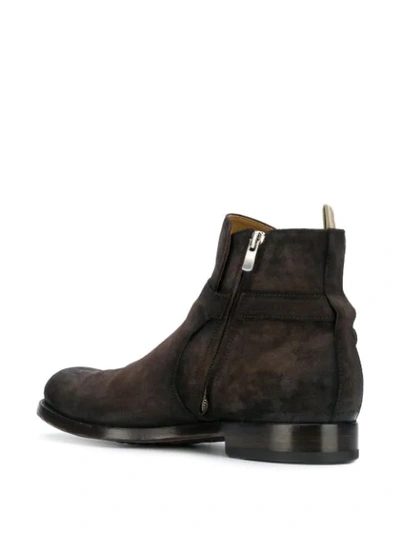 Shop Officine Creative Side Buckle Boots In Brown