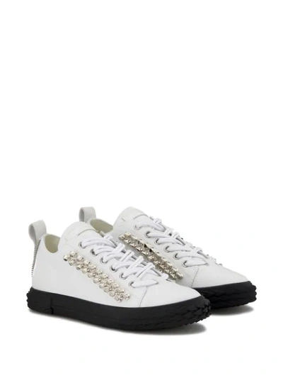 Shop Giuseppe Zanotti Low Top Stud Sneakers In White