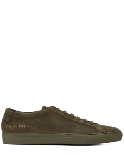 Shop Common Projects Stitching Detail Sneakers In Green
