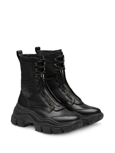 Prada Chunky Sole Combat Boots In Black | ModeSens