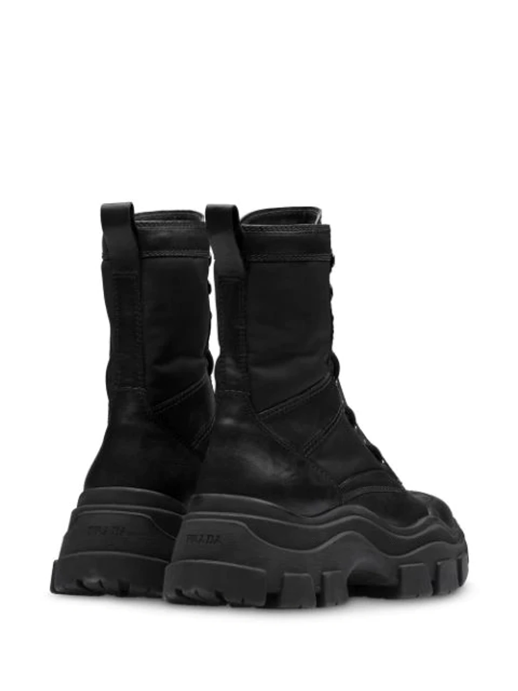 Prada Chunky Sole Combat Boots In Black ModeSens