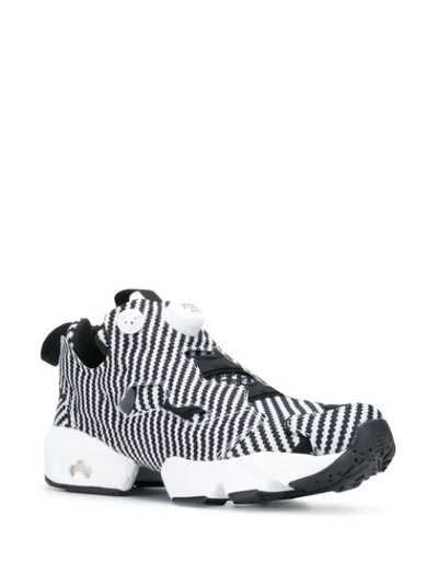 Shop Reebok Striped Insta Pump Sneakers In Black