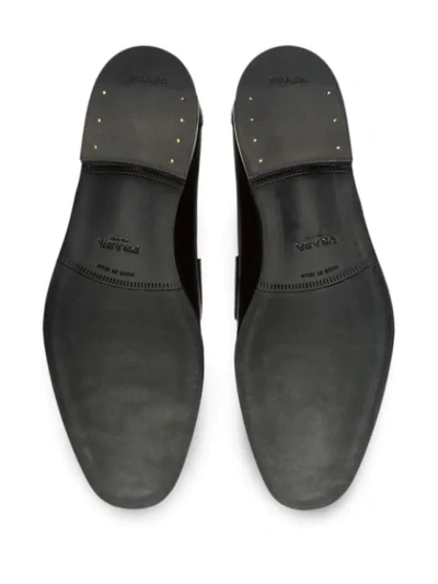 Shop Prada Bright Calf Leather Loafers In Brown