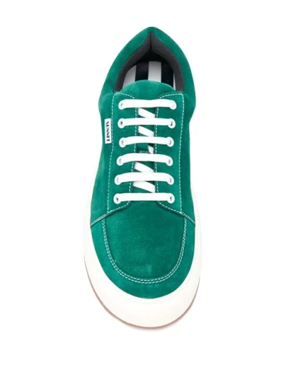 Shop Sunnei Platform Low Top Sneakers In Green