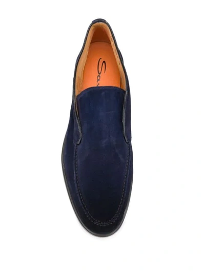Shop Santoni Suede Ankle Boots In Blue