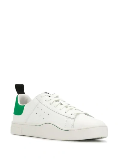 Shop Diesel Contrast Heel Low-top Sneakers In White