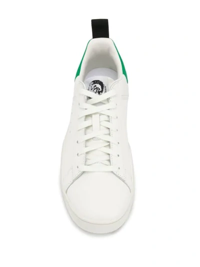 Shop Diesel Contrast Heel Low-top Sneakers In White