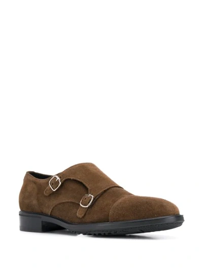 Shop Leqarant Double-buckle Monk Shoes In Brown