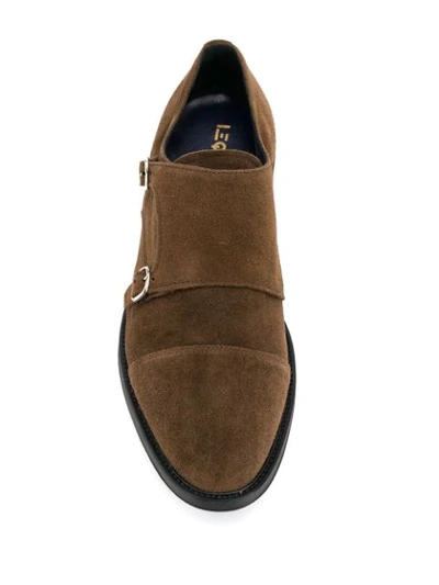 Shop Leqarant Double-buckle Monk Shoes In Brown
