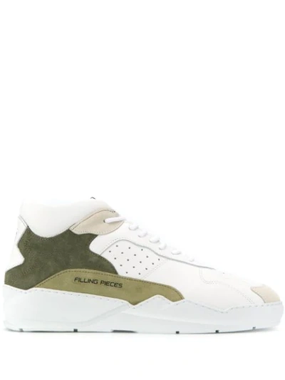 Shop Filling Pieces Sneakers Mit Kontrasteinsätzen In White Green0