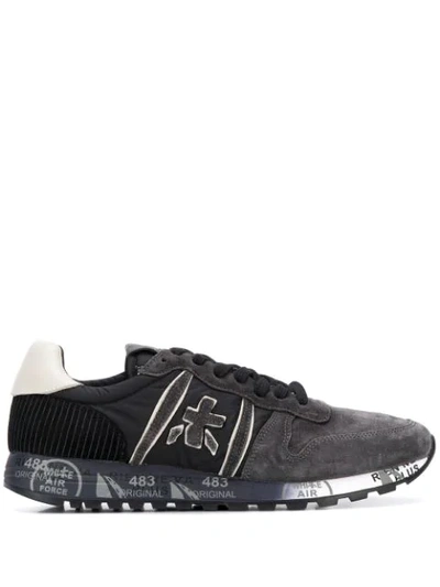 Shop Premiata Patchwork Low Top Sneakers In Black