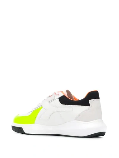 Shop Diadora Mi Basket H Low Mds Fluo Sneakers In White ,yellow