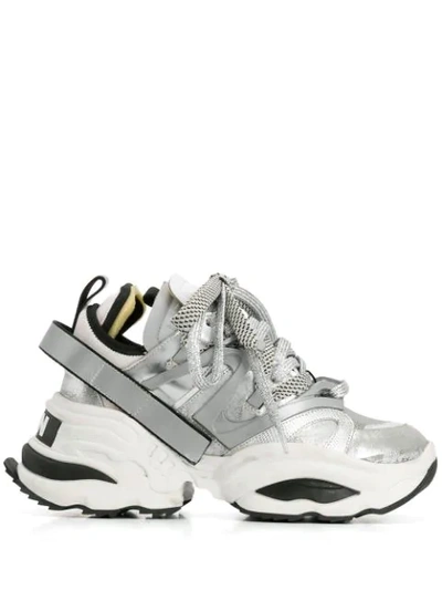 Shop Dsquared2 The Giant Sneakers In Grey