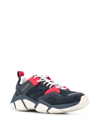 Shop Tommy Hilfiger Colour-block Sneakers In Blue
