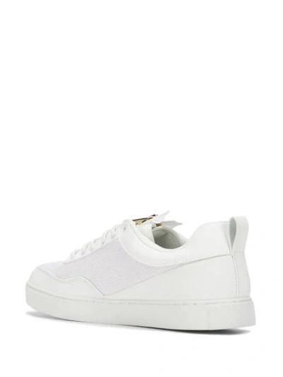 VERSACE JEANS LOGO LOW-TOP SNEAKERS - 白色