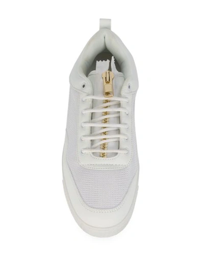 VERSACE JEANS LOGO LOW-TOP SNEAKERS - 白色