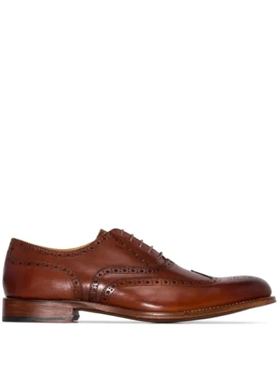 Shop Grenson Dylan Lace-up Brogues In Brown
