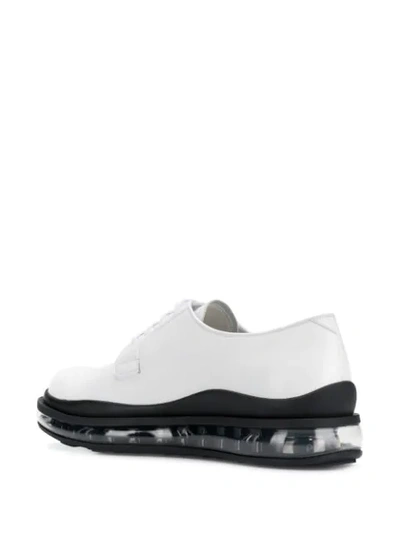 Shop Prada Rubber Sole Derby Shoes In White