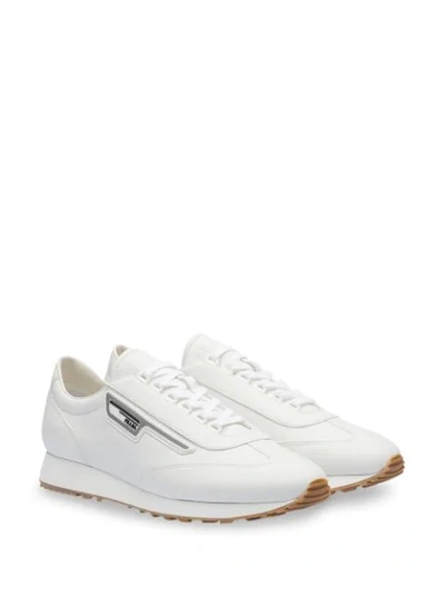 Shop Prada Logo Appliquéd Sneakers In White
