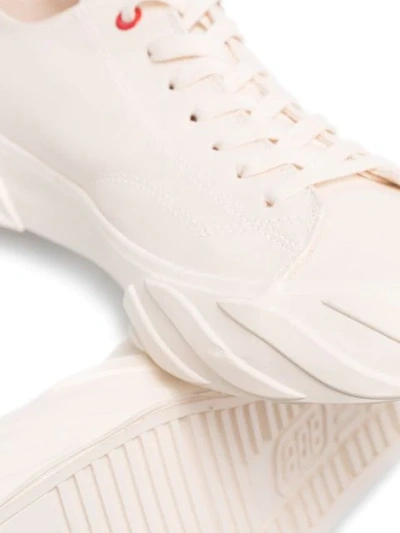 Shop Age Carbon Coated Canvas Sneakers In White