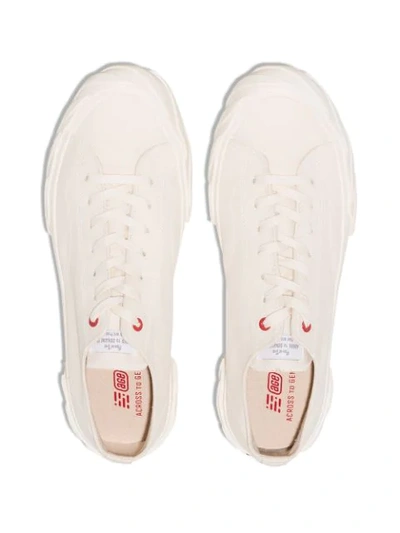 Shop Age Carbon Coated Canvas Sneakers In White
