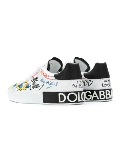 Shop Dolce & Gabbana Printed Sneakers In White
