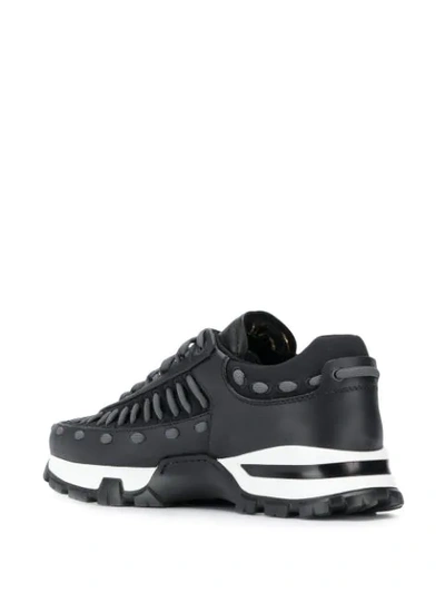 Shop Ermenegildo Zegna Lace Detail Sneakers In Black