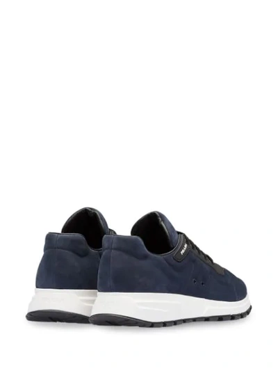 Shop Prada Suede Low-top Sneakers - Blue