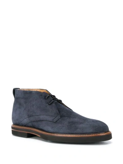 Shop Tod's Desert Boots In Blue