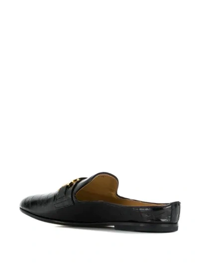 Shop Versace Logo Appliqué Loafers In Black