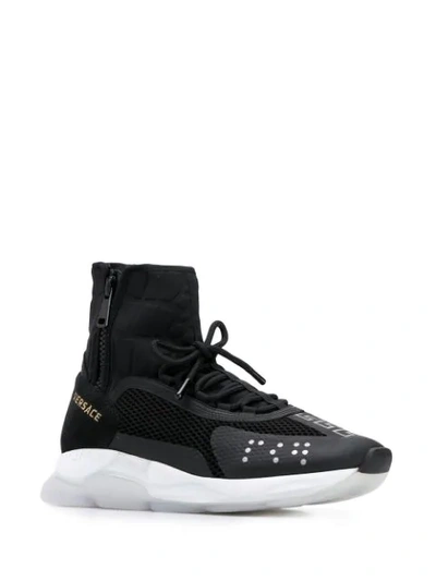 Shop Versace 'chain Reaction' High-top-sneakers In Black