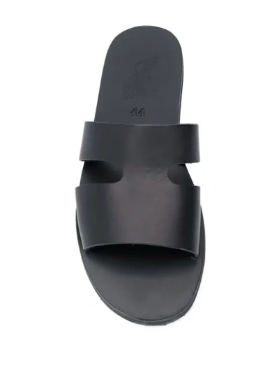 Shop Ancient Greek Sandals Apteros Flat Sandals In Black