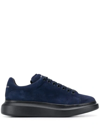Shop Alexander Mcqueen Oversized Suede Sneakers In Blue