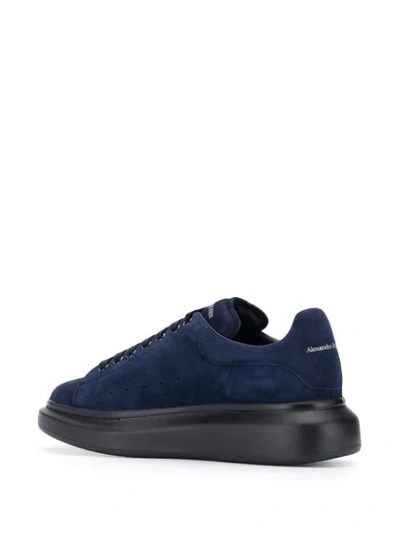 Shop Alexander Mcqueen Oversized Suede Sneakers In Blue