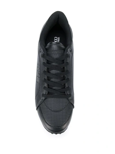 Shop Versace Jeans Couture Logo Low-top Sneakers In Black
