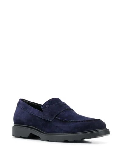 Shop Hogan Route Loafers In Blue