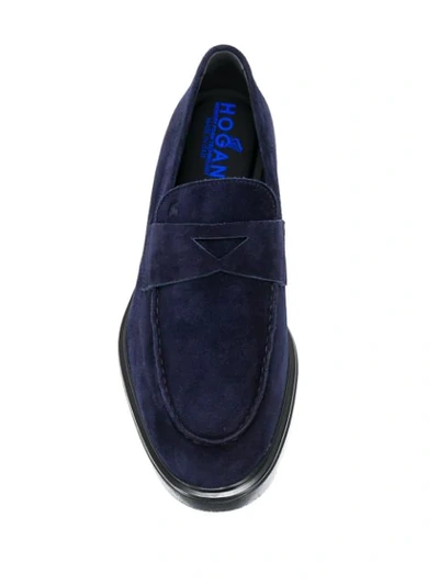 Shop Hogan Route Loafers In Blue