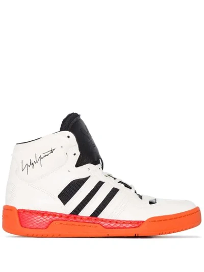 Shop Y-3 Hayworth Striped High-top Sneakers In Neutrals