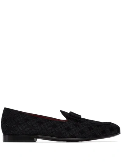 Shop Dolce & Gabbana 20mm Brocade Loafers In Black