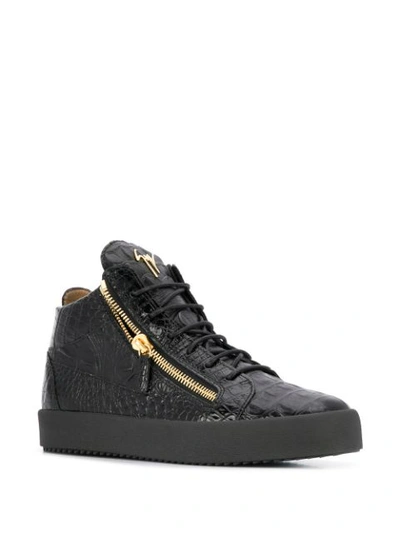 Shop Giuseppe Zanotti Kriss Embossed Sneakers In Black