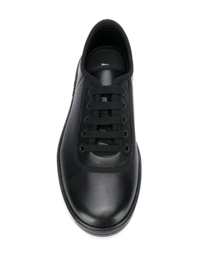 Shop Prada Low-top Lace Up Sneakers In Black