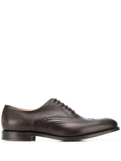 Shop Church's Pointed Toe Patterned Brogues In Brown