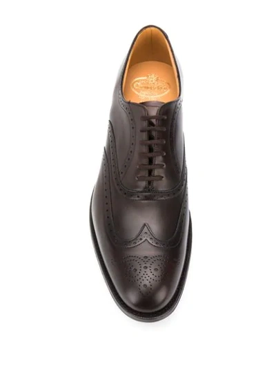 Shop Church's Pointed Toe Patterned Brogues In Brown