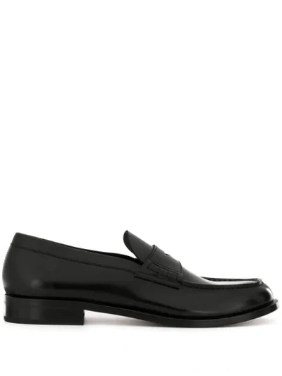 Shop Giorgio Armani Antick Loafers In Black