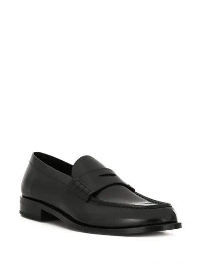 Shop Giorgio Armani Antick Loafers In Black