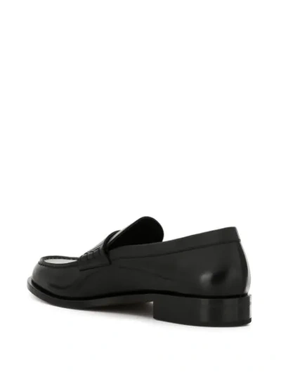 Shop Giorgio Armani Antick Loafers In Black