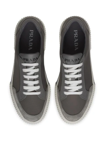 Shop Prada Low-top Sneakers In Grey
