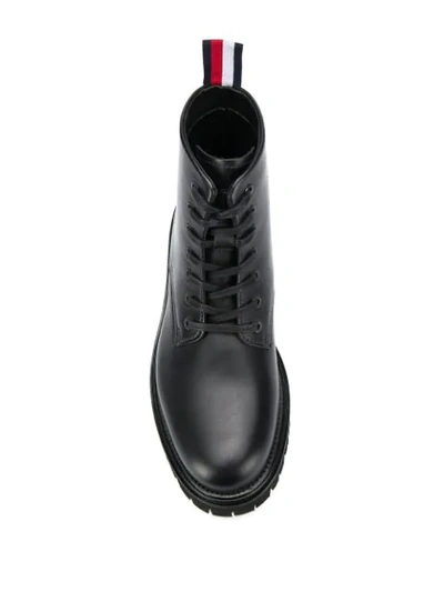 Shop Tommy Hilfiger Chunky Lace-up Boots In Black