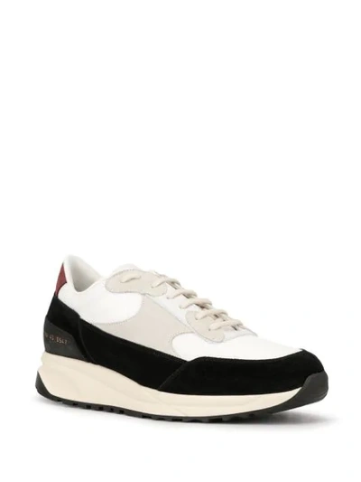 Shop Common Projects Two-tone Lace-up Sneakers In White