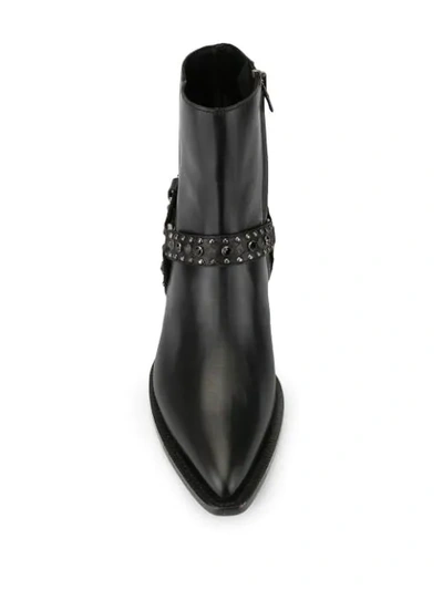 Shop Amiri Studded Harness Ankle Boots In Black